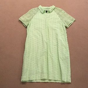 J. Crew Green Eyelet Dress